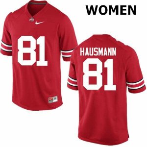 Women's Ohio State Buckeyes #81 Jake Hausmann Red Nike NCAA College Football Jersey Restock TFR5844JT